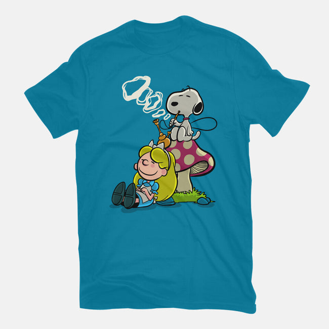 A Beagle In Wonderland-Womens-Basic-Tee-zascanauta