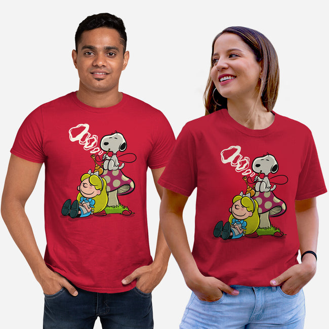 A Beagle In Wonderland-Unisex-Basic-Tee-zascanauta