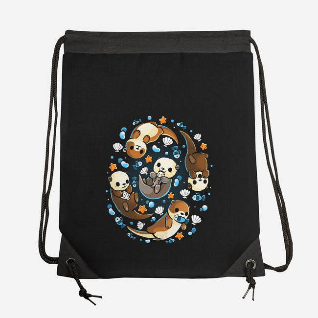 Otter Family-None-Drawstring-Bag-Vallina84