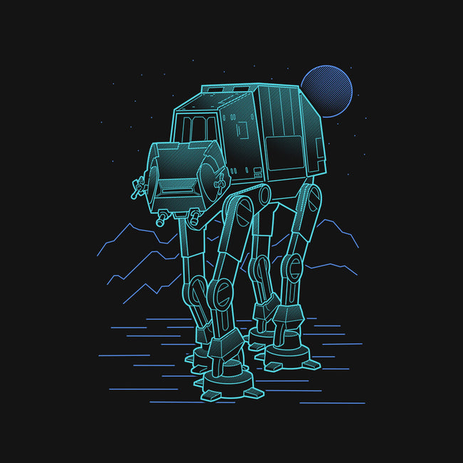 Neon Line-Art Armored Walker-None-Drawstring-Bag-Astrobot Invention