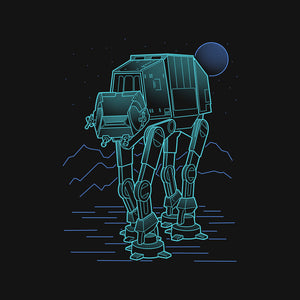 Neon Line-Art Armored Walker