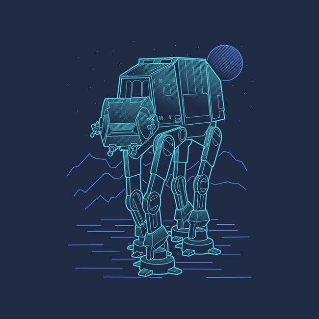 Neon Line-Art Armored Walker-None-Drawstring-Bag-Astrobot Invention