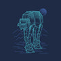 Neon Line-Art Armored Walker-None-Drawstring-Bag-Astrobot Invention