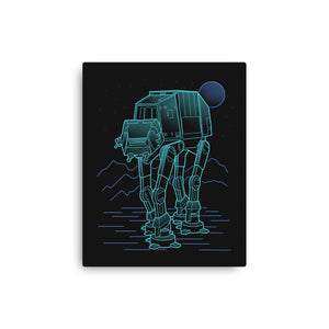 Neon Line-Art Armored Walker