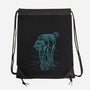 Neon Line-Art Armored Walker-None-Drawstring-Bag-Astrobot Invention