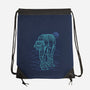 Neon Line-Art Armored Walker-None-Drawstring-Bag-Astrobot Invention