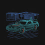 Neon Line-Art De Lorean-None-Drawstring-Bag-Astrobot Invention