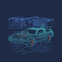 Neon Line-Art De Lorean-None-Drawstring-Bag-Astrobot Invention