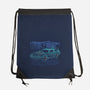 Neon Line-Art De Lorean-None-Drawstring-Bag-Astrobot Invention