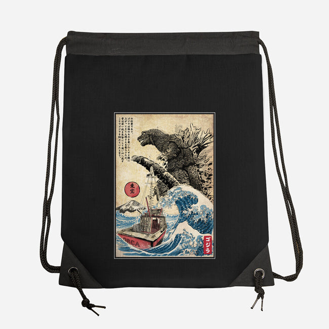 Orca In Japan Woodblock-None-Drawstring-Bag-DrMonekers