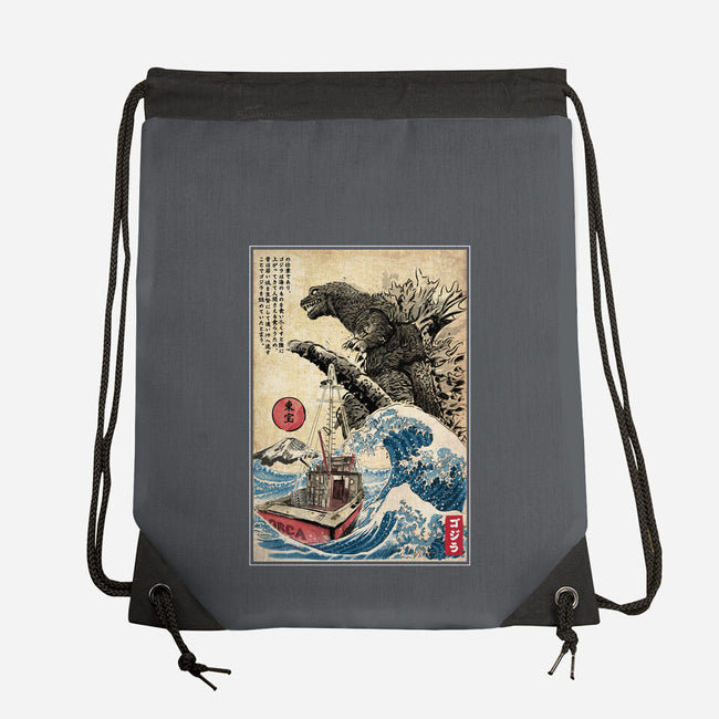 Orca In Japan Woodblock-None-Drawstring-Bag-DrMonekers