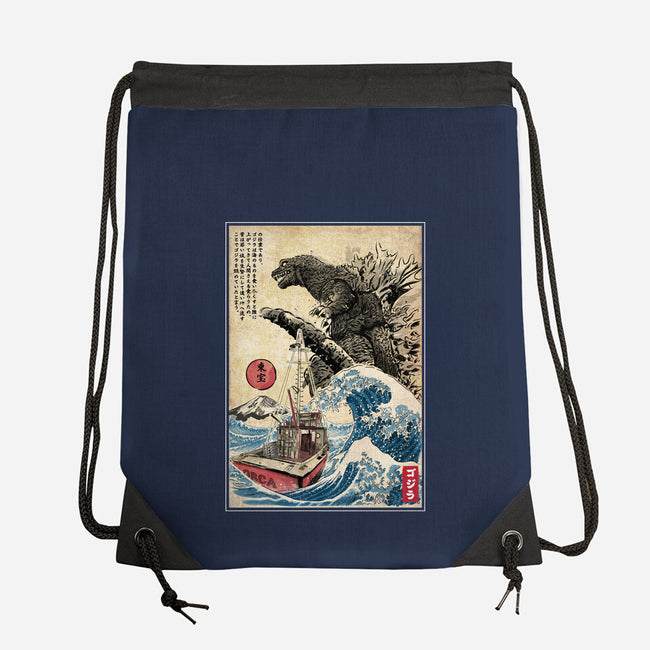 Orca In Japan Woodblock-None-Drawstring-Bag-DrMonekers