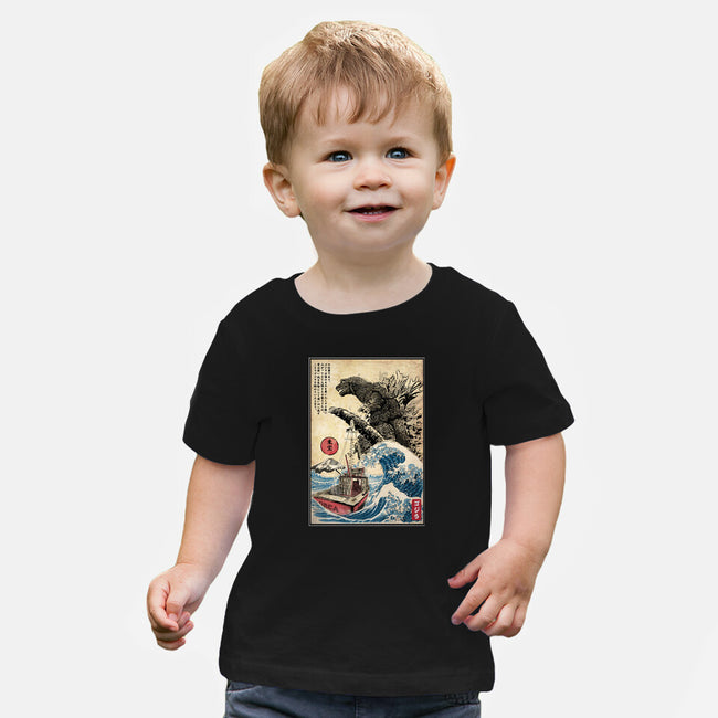 Orca In Japan Woodblock-Baby-Basic-Tee-DrMonekers