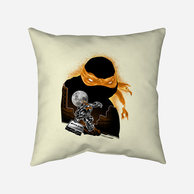 Nun-Chucks Wielder Ninja-None-Removable Cover w Insert-Throw Pillow-hypertwenty