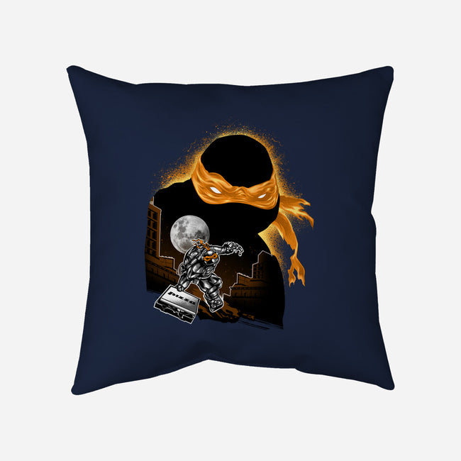 Nun-Chucks Wielder Ninja-None-Removable Cover w Insert-Throw Pillow-hypertwenty