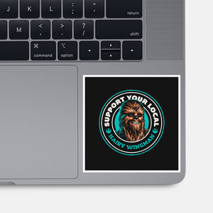 Support Your Local Hairy Wingman-None-Glossy-Sticker-Herk Up Tees
