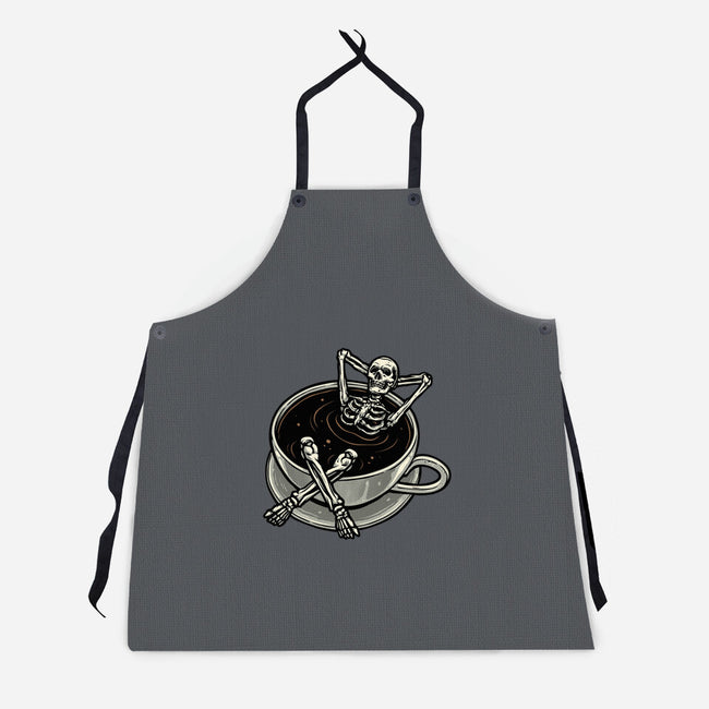 Coffee And Chill Vibes-Unisex-Kitchen-Apron-momma_gorilla