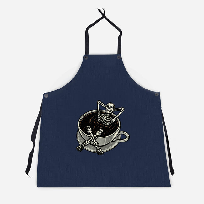 Coffee And Chill Vibes-Unisex-Kitchen-Apron-momma_gorilla