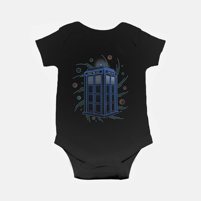 Neon Line-Art Time And Space Box-Baby-Basic-Onesie-Astrobot Invention