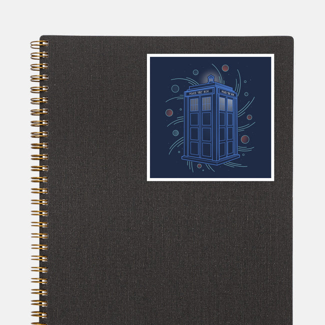 Neon Line-Art Time And Space Box-None-Glossy-Sticker-Astrobot Invention