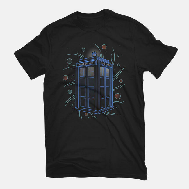 Neon Line-Art Time And Space Box-Mens-Premium-Tee-Astrobot Invention