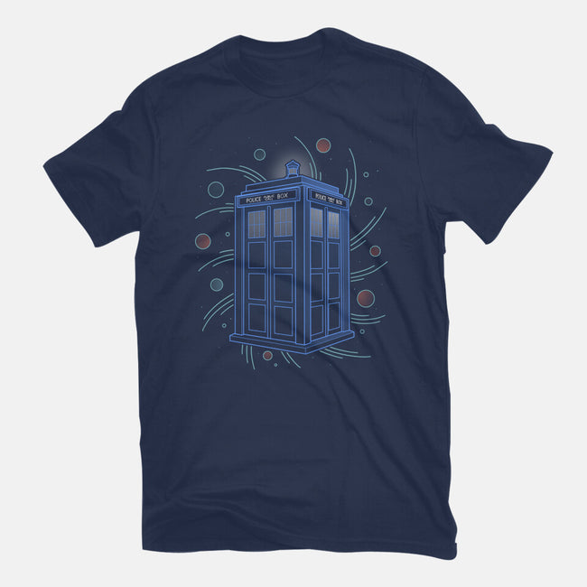 Neon Line-Art Time And Space Box-Mens-Premium-Tee-Astrobot Invention