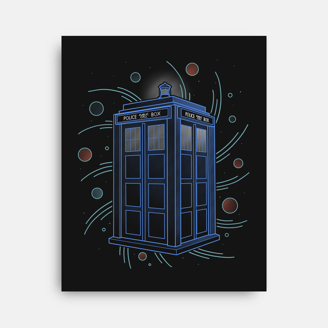 Neon Line-Art Time And Space Box-None-Stretched-Canvas-Astrobot Invention