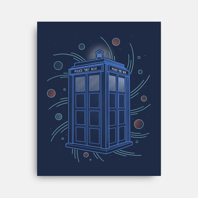 Neon Line-Art Time And Space Box-None-Stretched-Canvas-Astrobot Invention
