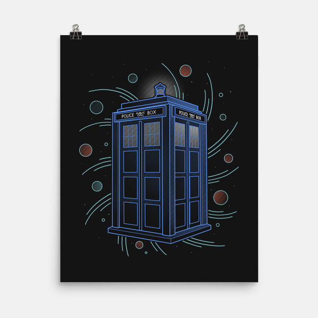 Neon Line-Art Time And Space Box-None-Matte-Poster-Astrobot Invention