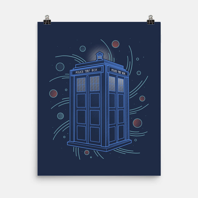 Neon Line-Art Time And Space Box-None-Matte-Poster-Astrobot Invention