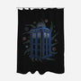 Neon Line-Art Time And Space Box-None-Polyester-Shower Curtain-Astrobot Invention