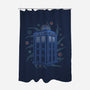 Neon Line-Art Time And Space Box-None-Polyester-Shower Curtain-Astrobot Invention