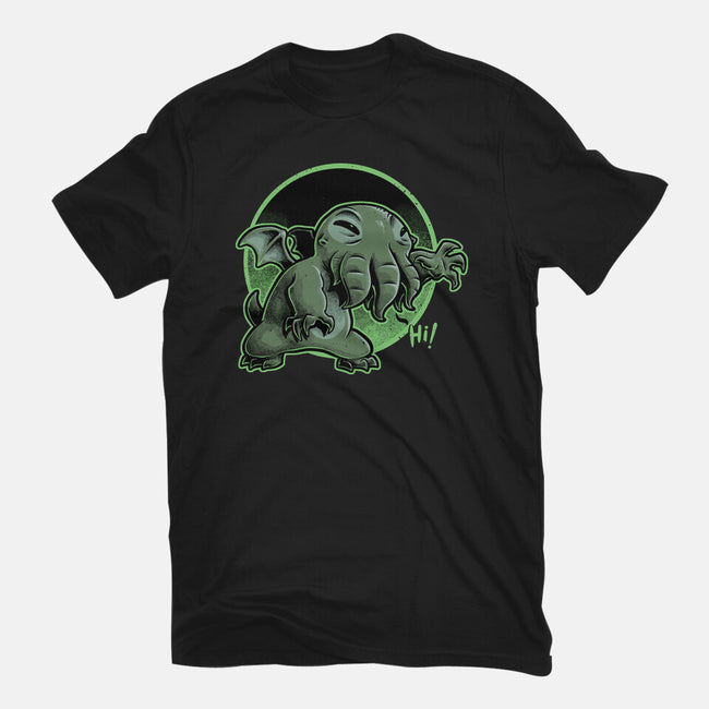 Cthulhu Says Hi-Womens-Basic-Tee-Studio Mootant