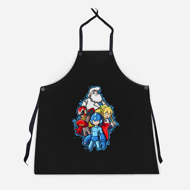 My Robot Family-Unisex-Kitchen-Apron-nickzzarto