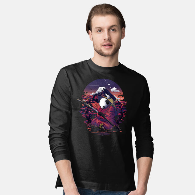 Samurai Panda Warrior-Mens-Long Sleeved-Tee-fanfabio