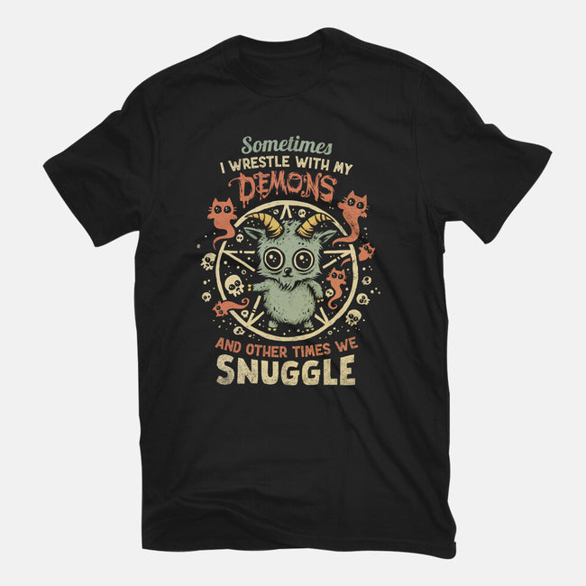 I Wrestle With My Demons-Womens-Fitted-Tee-kg07
