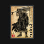 Black Swordsman Woodblock-None-Memory Foam-Bath Mat-DrMonekers