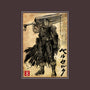 Black Swordsman Woodblock-None-Memory Foam-Bath Mat-DrMonekers