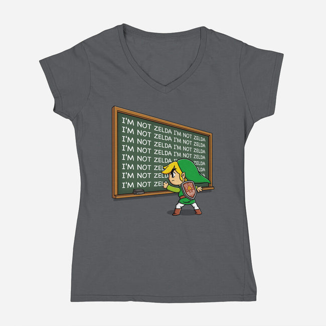 Not Zelda-Womens-V-Neck-Tee-Barbadifuoco