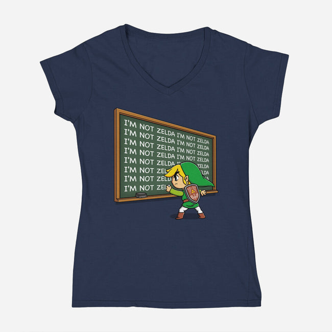 Not Zelda-Womens-V-Neck-Tee-Barbadifuoco