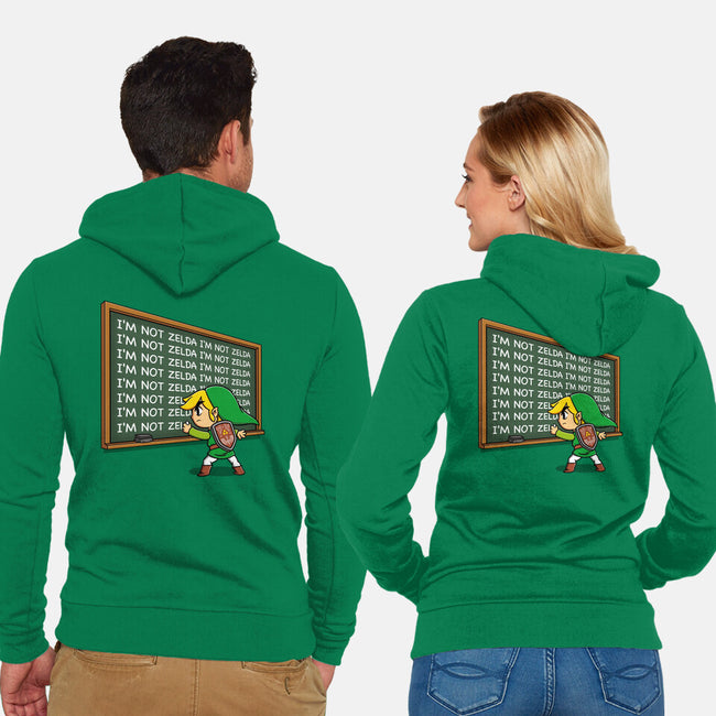 Not Zelda-Unisex-Zip-Up-Sweatshirt-Barbadifuoco