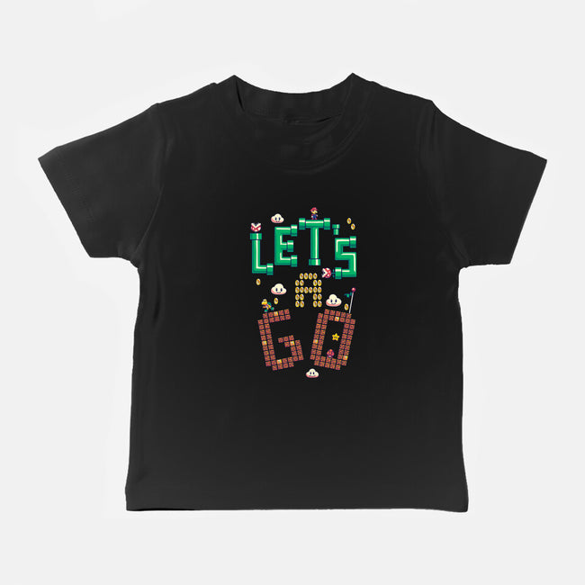 Mario Let's A Go-Baby-Basic-Tee-Geekydog