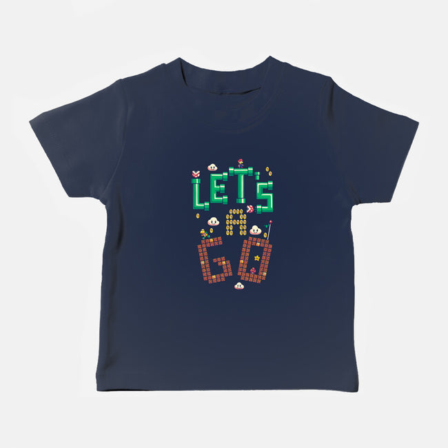 Mario Let's A Go-Baby-Basic-Tee-Geekydog