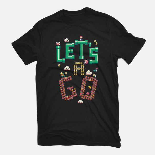 Mario Let's A Go-Womens-Basic-Tee-Geekydog