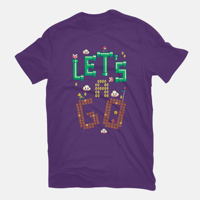 Mario Let's A Go-Mens-Premium-Tee-Geekydog