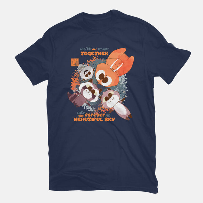 Forever And Beautiful Sky-Womens-Fitted-Tee-Moon Crew