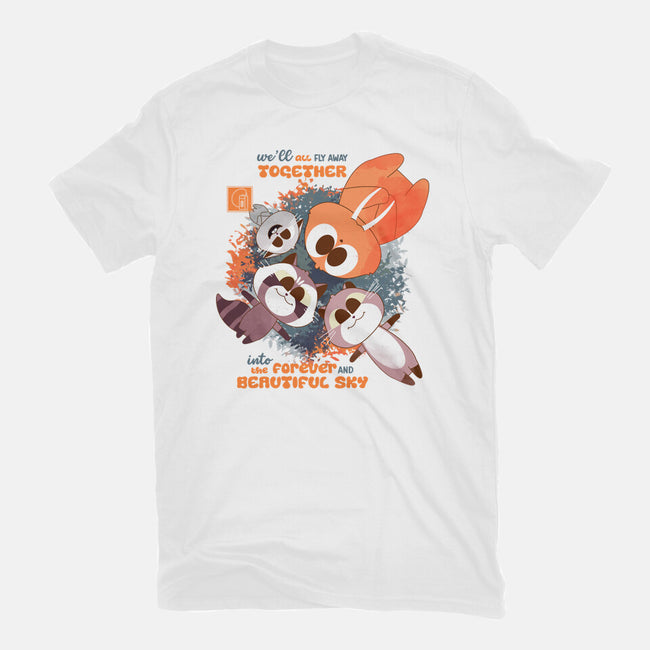 Forever And Beautiful Sky-Womens-Fitted-Tee-Moon Crew