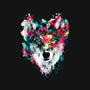 Watercolor Wolf-womens basic tee-RizaPeker