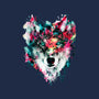 Watercolor Wolf-womens basic tee-RizaPeker