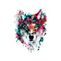 Watercolor Wolf-none memory foam bath mat-RizaPeker